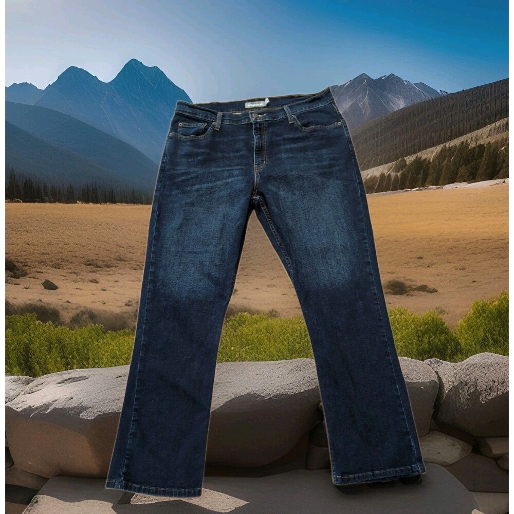 MEMBERS MARK STRAIGHT STRETCH FIT PREMIUM  DENIM BLUE JEANS MEN'S SIZE 36X29 EUC